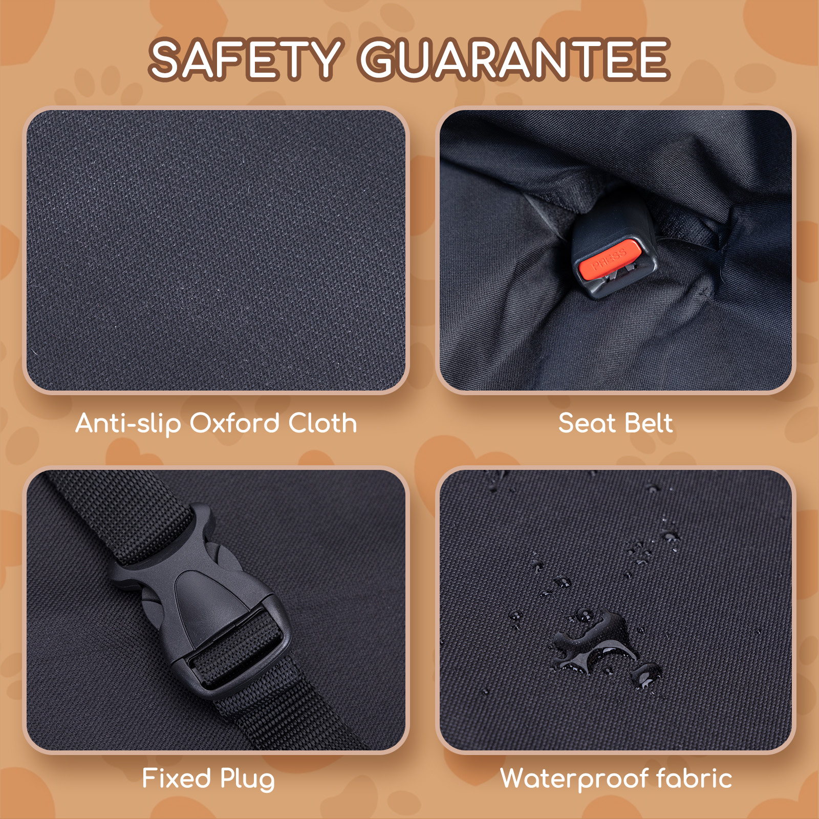 Nobleza - Protetor de Estofamento para Cães, Capa Universal Impermeável e Antiderrapante para Assento de Carro, Capa para Assento Automotivo Compatível com a Maioria dos Carros (Tamanho Universal), Preto 140 × 110 cm