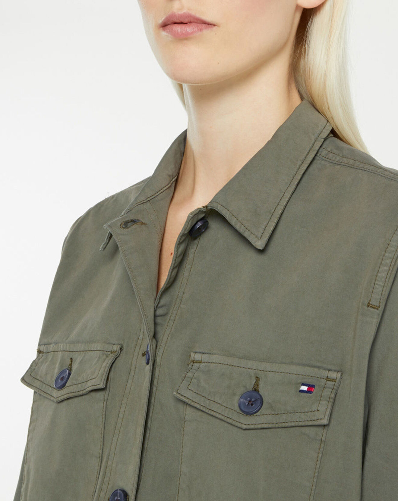 Tommy Hilfiger Veste droite Blend Shacket kaki