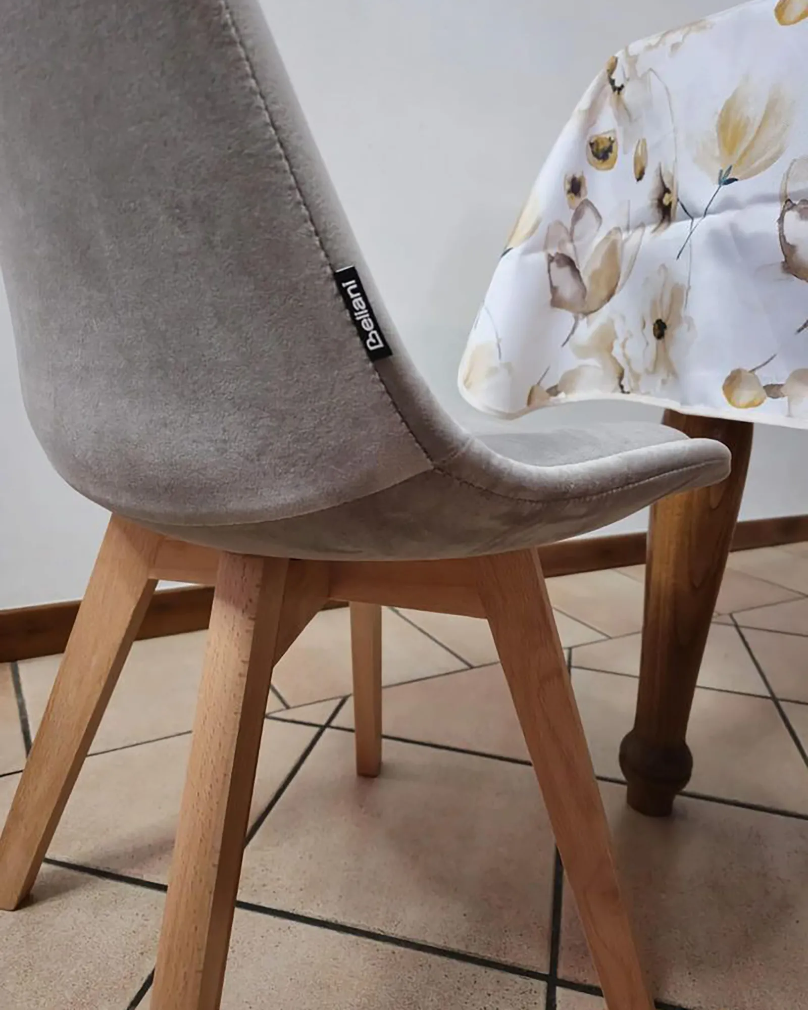 Set van 2 eetkamerstoelen DAKOTA II Fluweel Taupe
