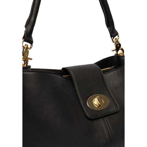 Re:Designed Carola Big Skuldertaske, Black/Gold