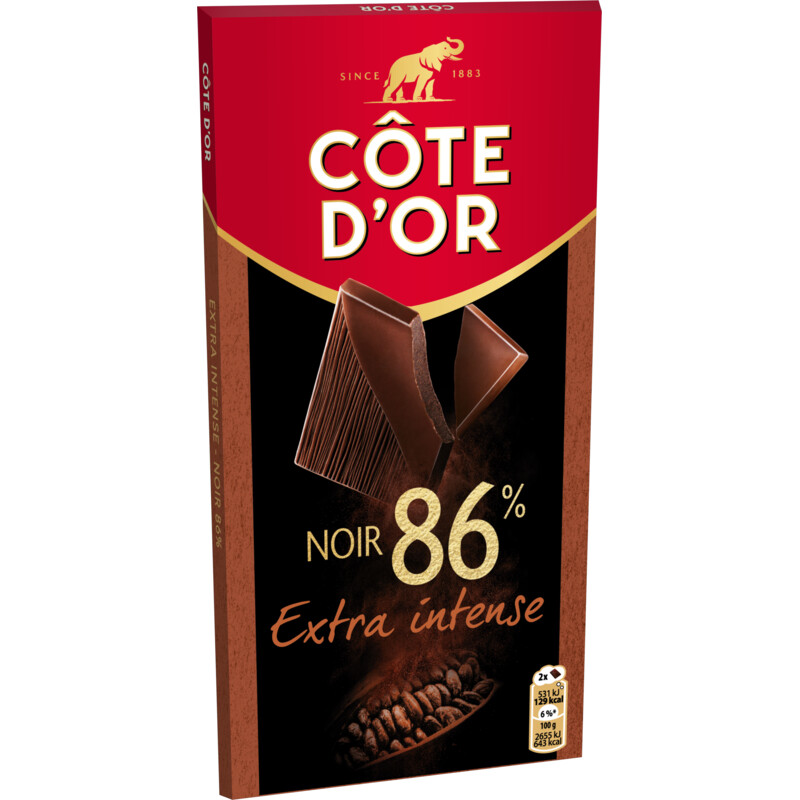 Côte d'Or Chocolade reep extra intense puur 86%