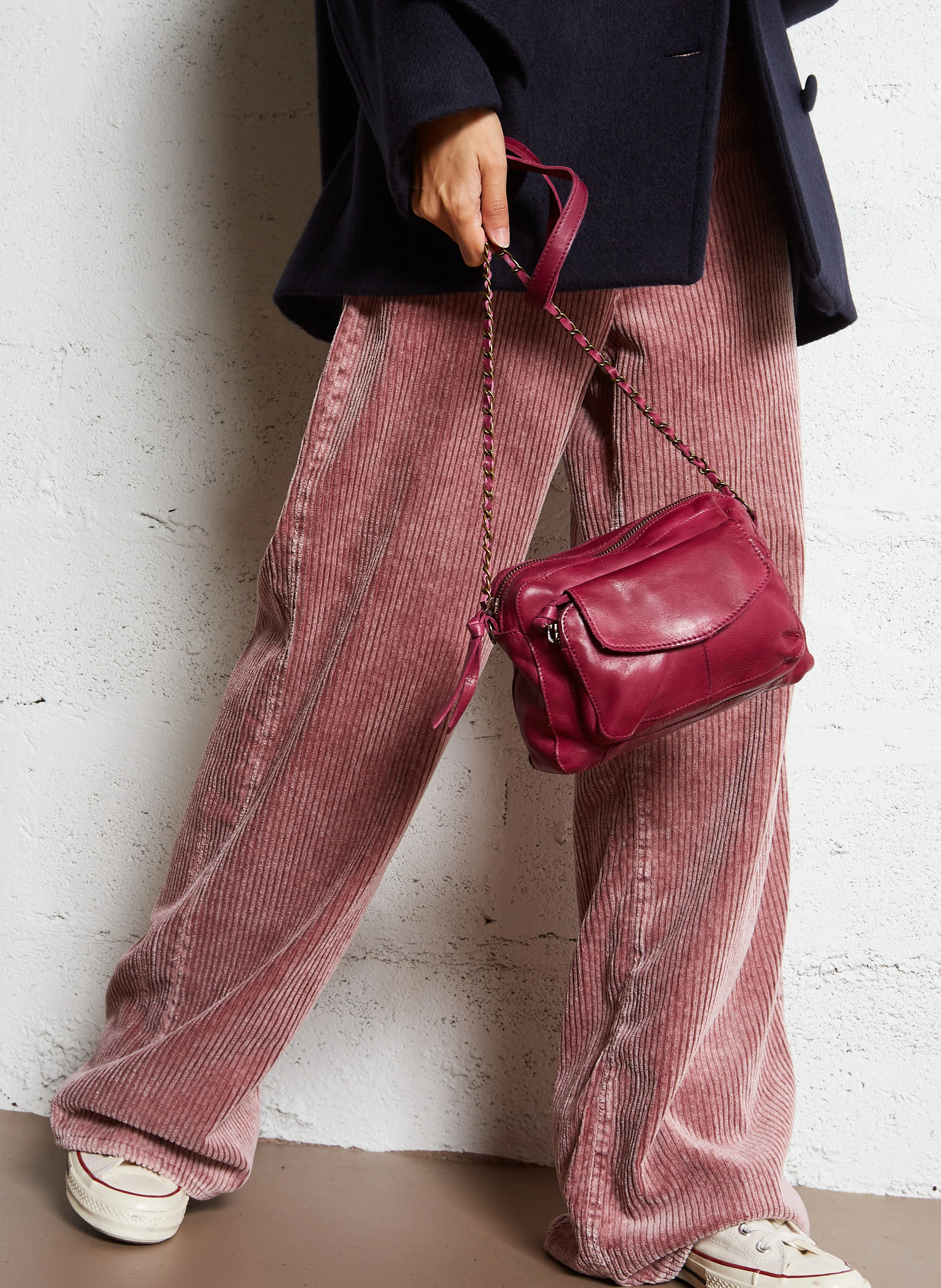 NAINA - Sac bandoulière en cuir | Violet