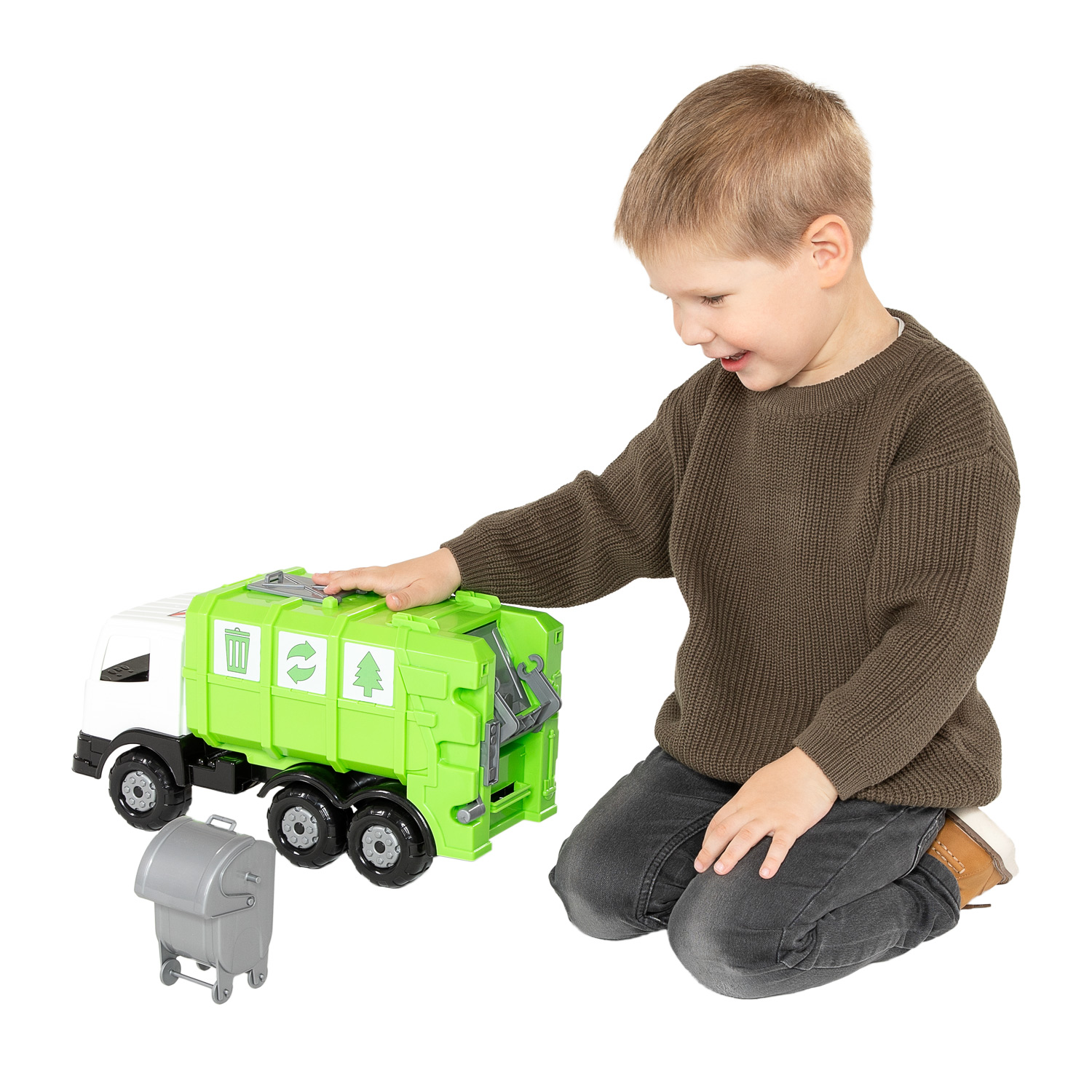 Cavallino XL Vuilniswagen Groen, 42cm