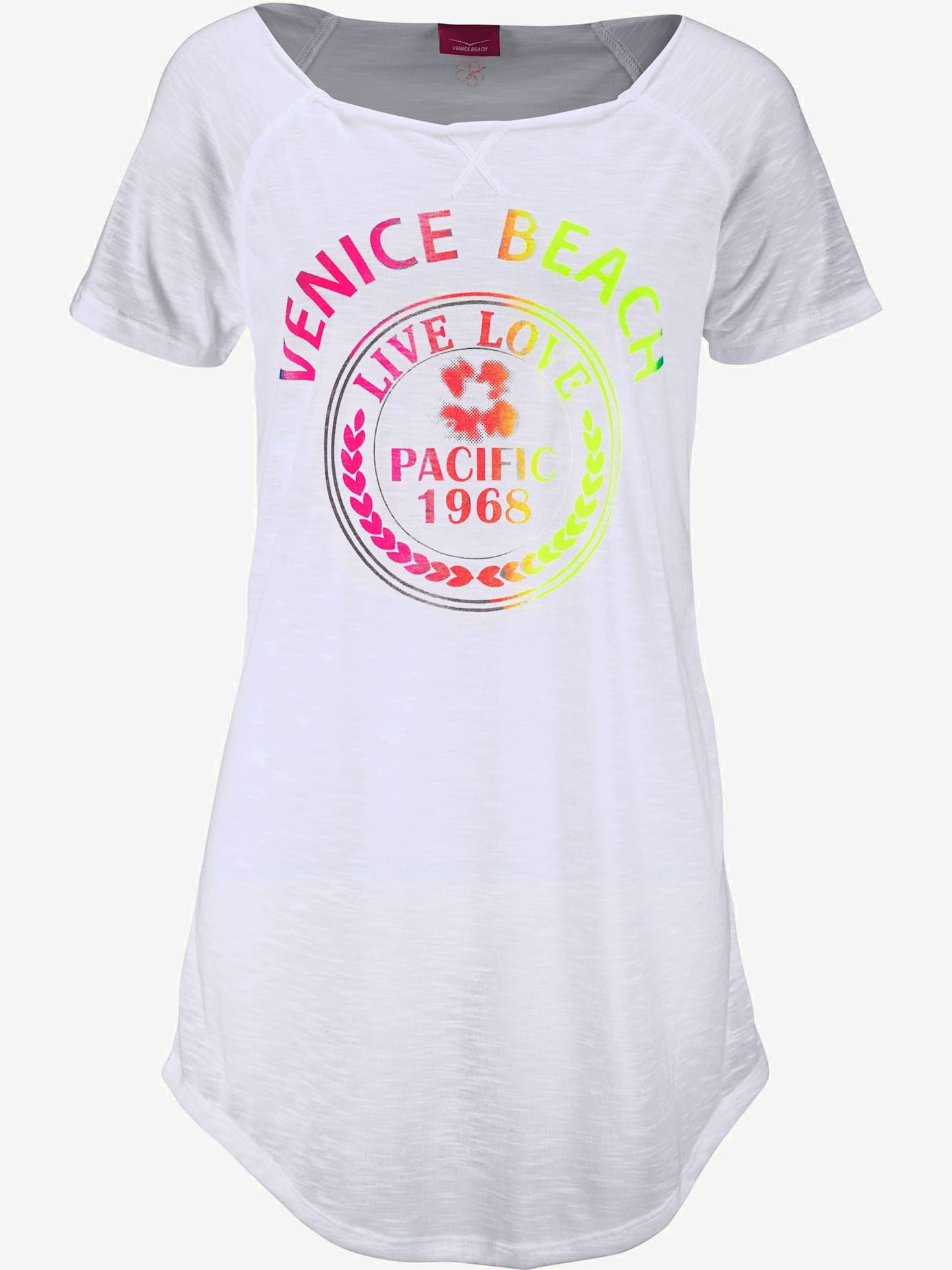T-shirt long imprimé néon tendance