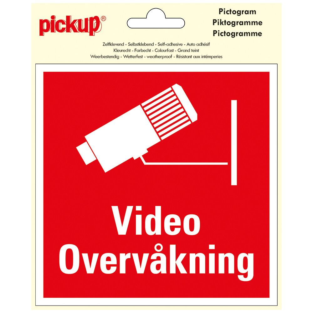 SKILTPICKUPPICTOGRAM VIDEO OVERVÅKNING RUND15 CM
