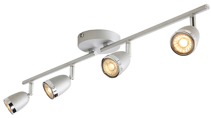Réglette 4 spots Apheliotes métal argent GU10 4x35 W