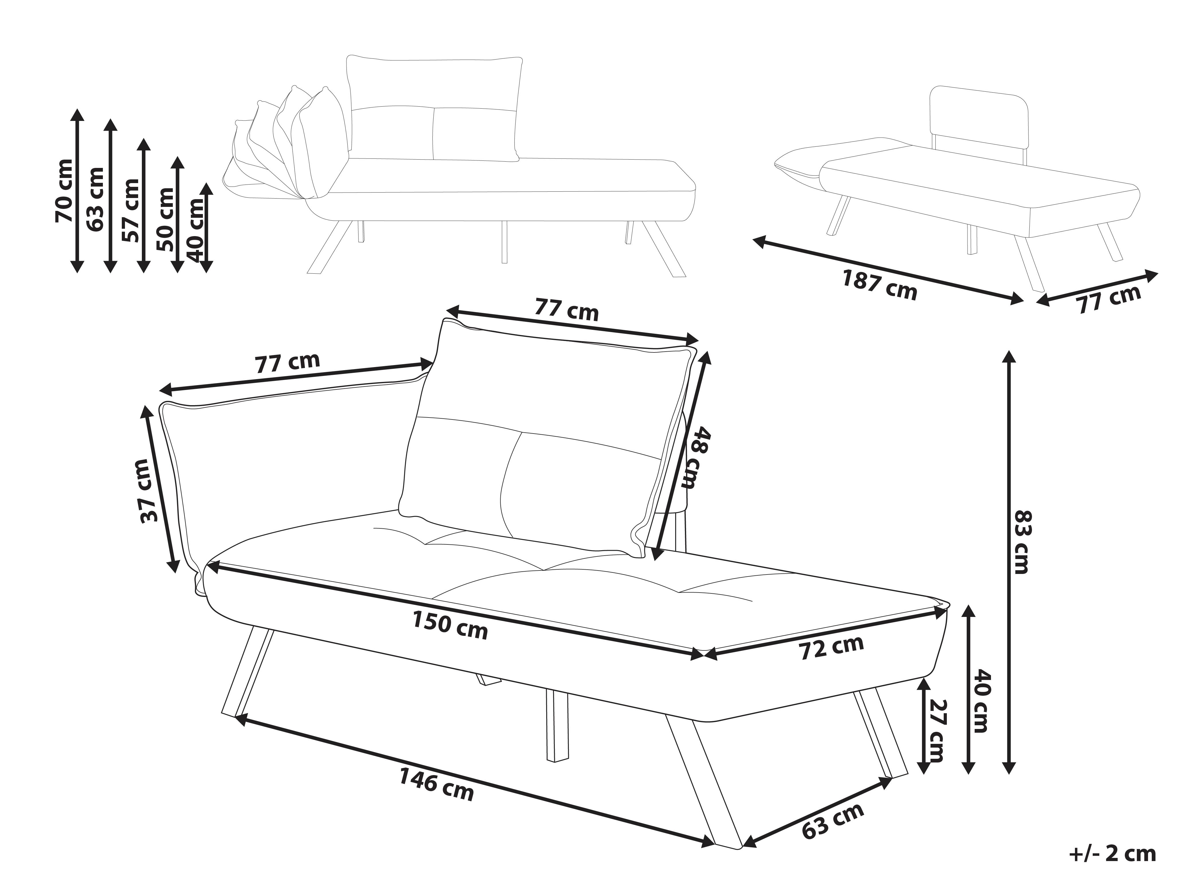 Linkszijdige chaise longue ROCAMADOUR Stof Lichtblauw