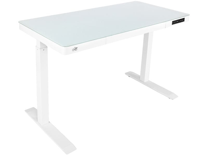 seville classics Stehtisch Airlift 1.2 x 0.6 m, Weiss Tischgestell mit Glasplatte