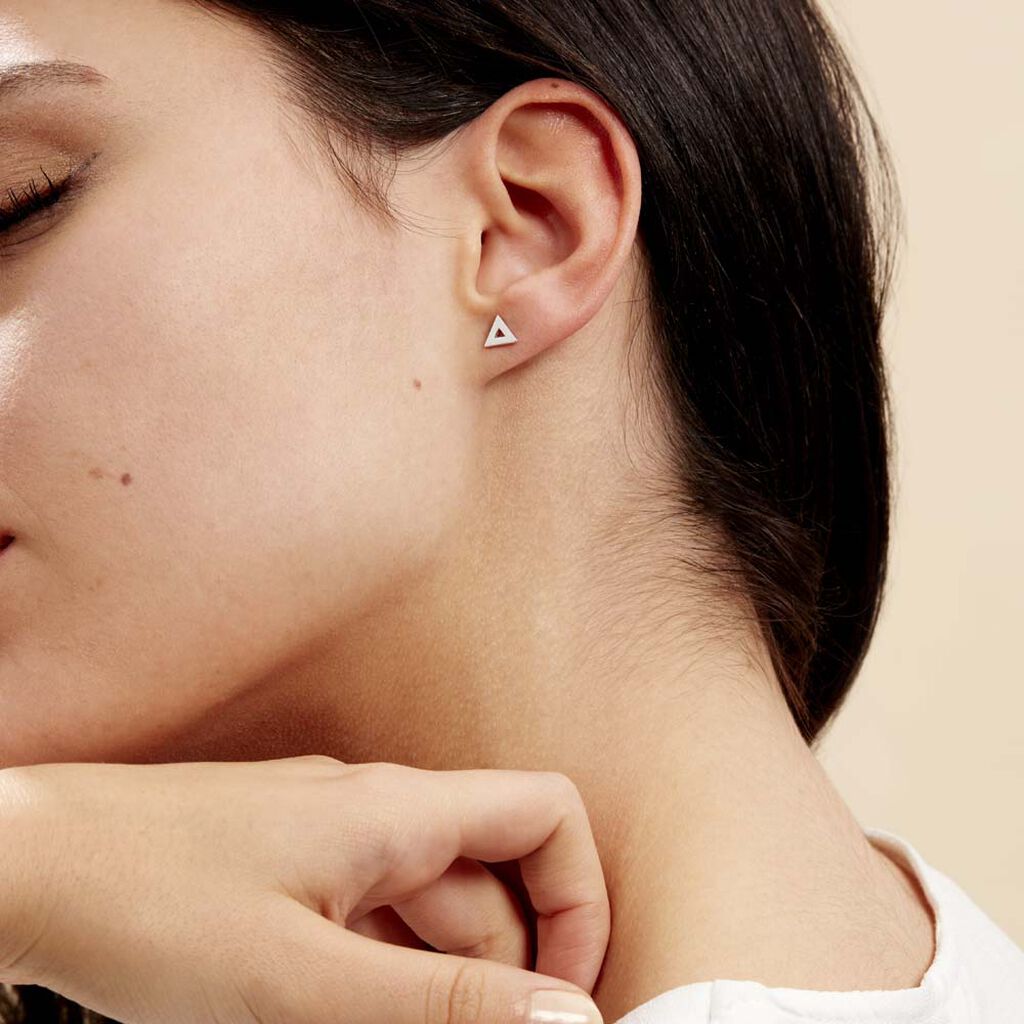 Boucles D'oreilles Puces Severine Argent Blanc