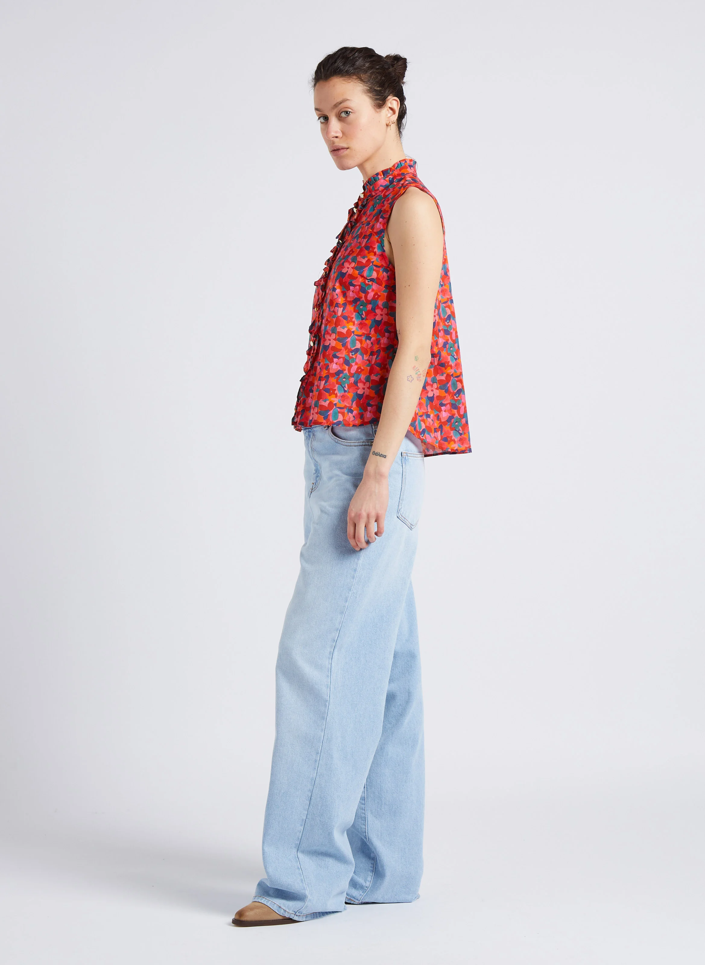 DAWN - Jean large en denim délavé | Bleu