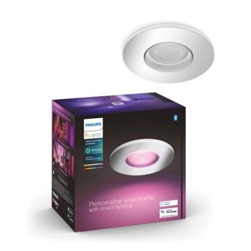 Philips Hue badkamerinbouwspot Xamento chroom - wit en gekleurd 6W - rond