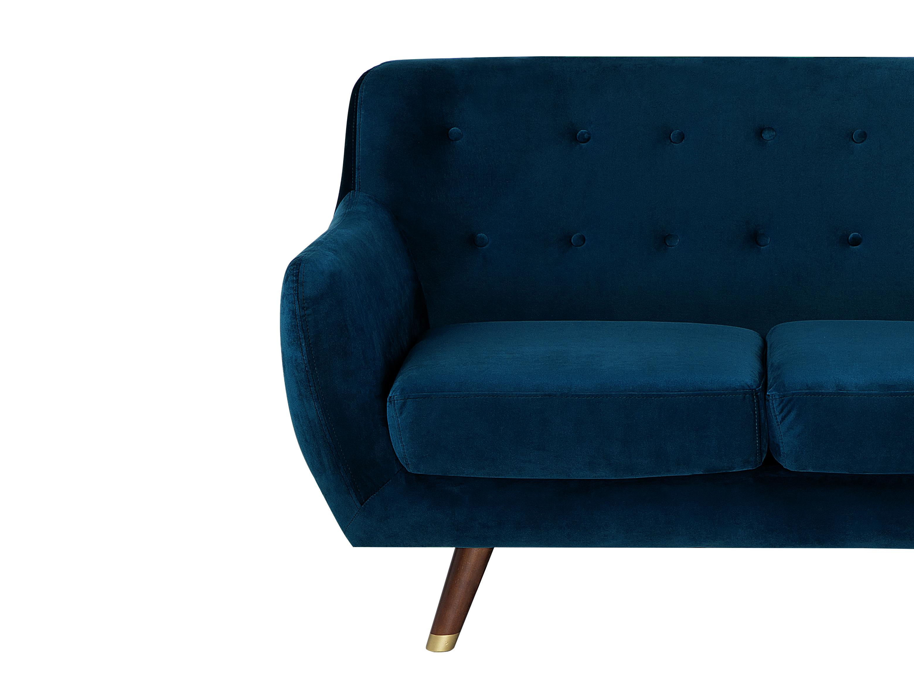 Bank 3-zits BODO Fluweel Marineblauw