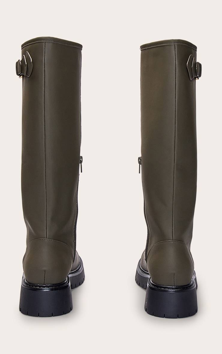 Kaki Botte Chelsea Montante À Détail Boucle En Synthétiquecuir