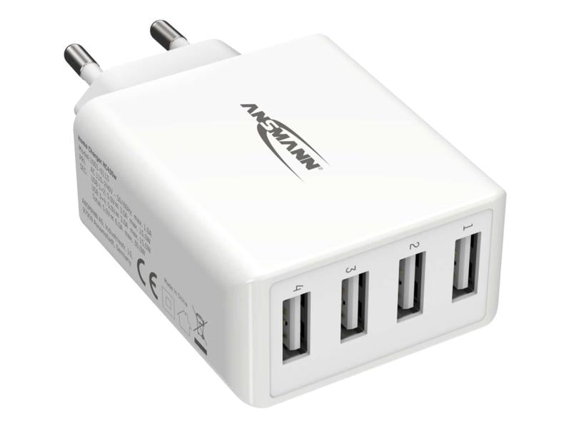 Ansmann USB-Wandladegerät Home Charger HC430, 4x USB, 30 W, Leistungsstarker Indoor USB-Ladeadapter