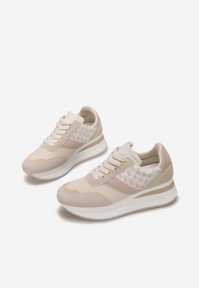 Baskets à plateforme beige Cameda