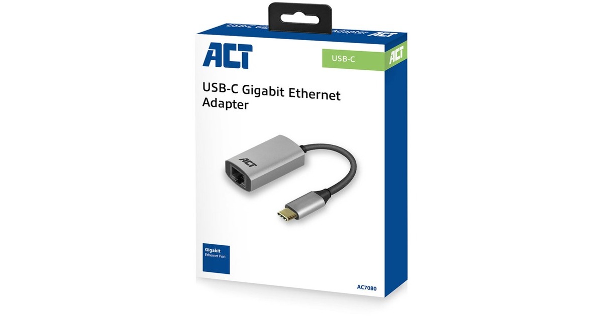 ACT ConnectivityUSB-C naar gigabit ethernet adapter  (Grijs)