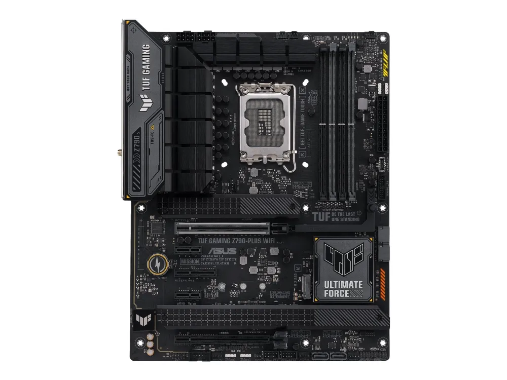ASUS TUF GAMING Z790-PLUS WIFI - Bundkort - ATX - LGA1700 sokkel - Z790 Chipset - USB4, USB-C 3.2 Gen 2x2, USB-C 3.2 Gen2, USB 3.2 Gen 2, USB 3.2 Gen 1 - 2.5 Gigabit LAN, Wi-Fi 6E, Bluetooth - onboard grafik (CPU påkrævet) - HD Audio (8-kanaler)