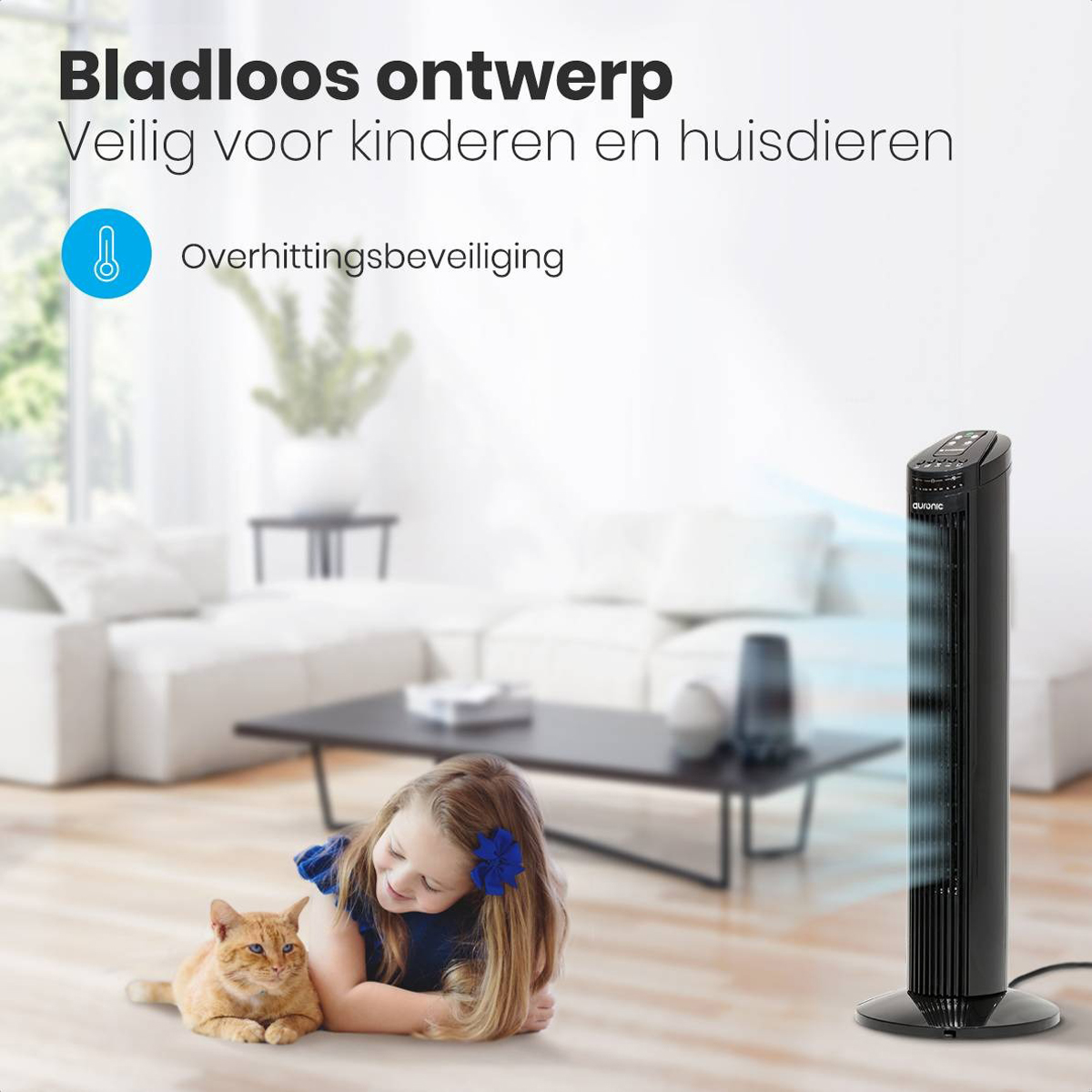 Auronic 74 cm torenventilator - Black