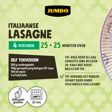 Jumbo Italiaanse Lasagne Verspakket 4 Personen