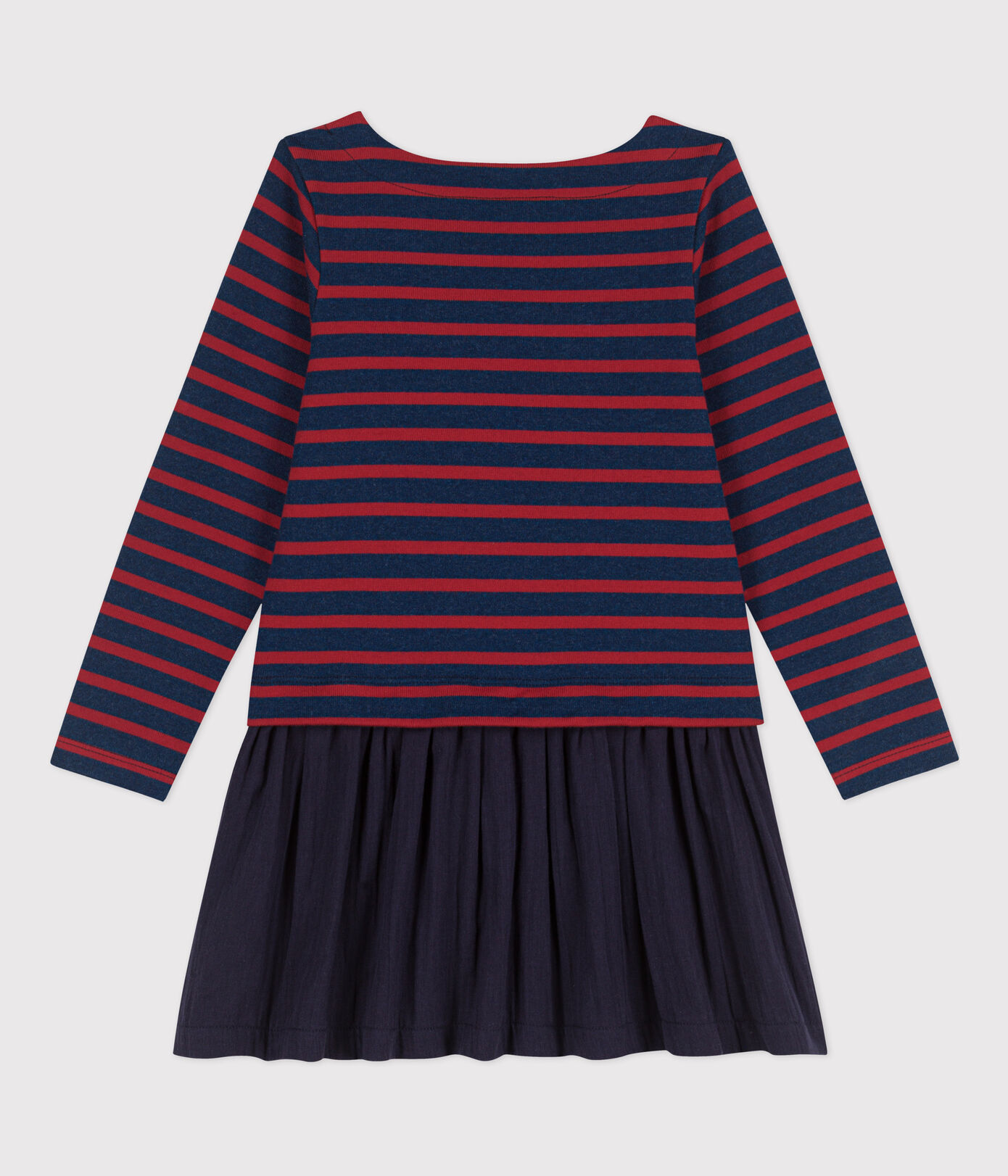 Robe rayée en coton épais et gaze de coton enfant fille