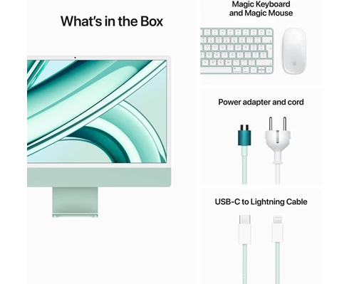 Apple 24-inch iMac - Retina 4,5K display, M3 chip 8‑core CPU   8‑core GPU, 8GB RAM, 256GB SSD - Green