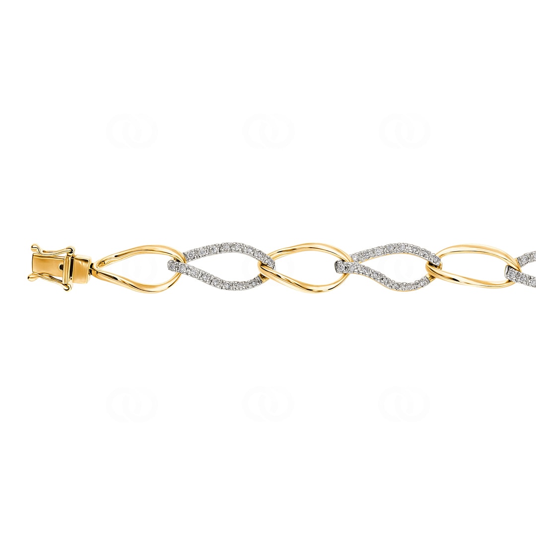 0.74 Karat Diamantarmband 750/18 K Gelbgold