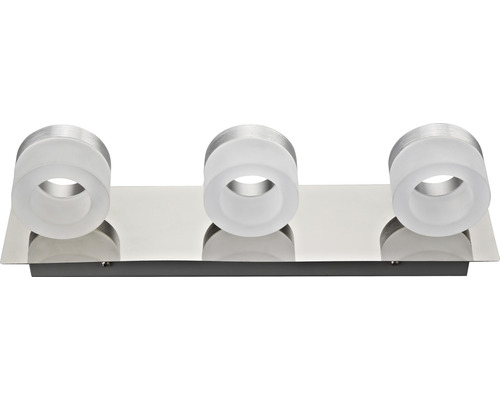 LED FLAIR wandlamp, 3-lichts, 3 x 630 lm, 3000 K, H x B 10 x 42 cm, Kynosura chroom