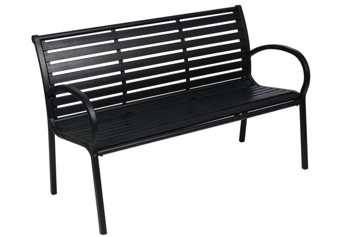 Havebænk Amsterdam sort 125 x 60 cm - Sunlife