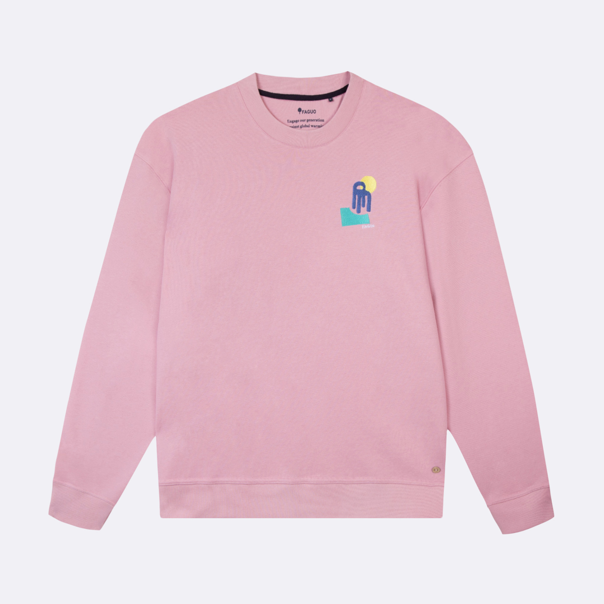 Sweat rose - Diego Faivre coton recyclé et polyester recyclé - modèle fango