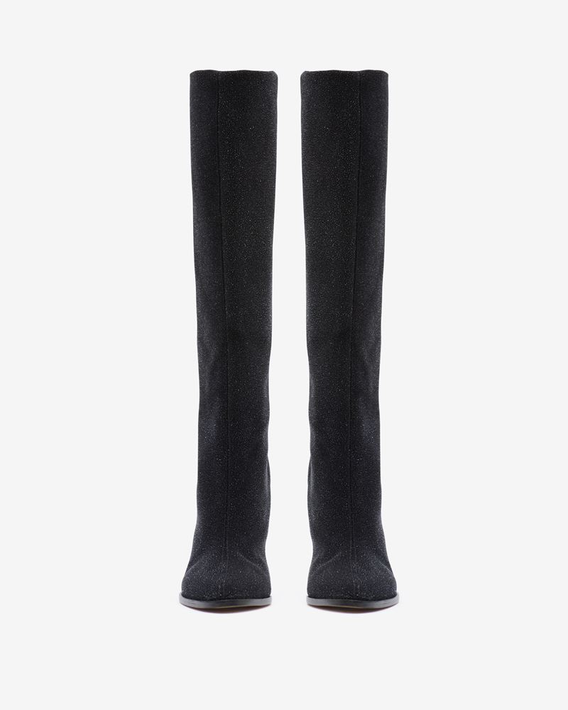BOTTES EN CUIR VELOURS PAILLETE RIRIO