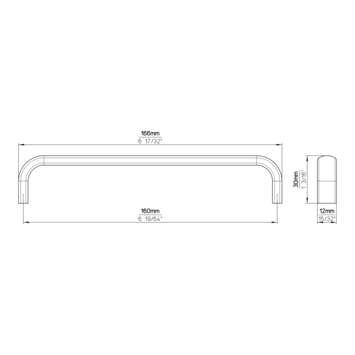 Greep Donna rvs 166mm