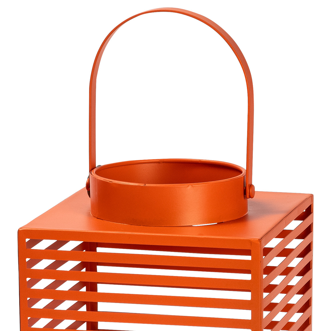 My Home Laterne mit Glaseinsatz orange