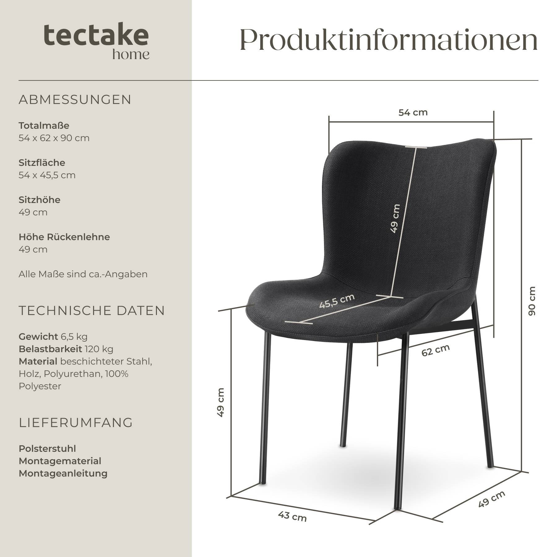 Polsterstuhl  Tessa