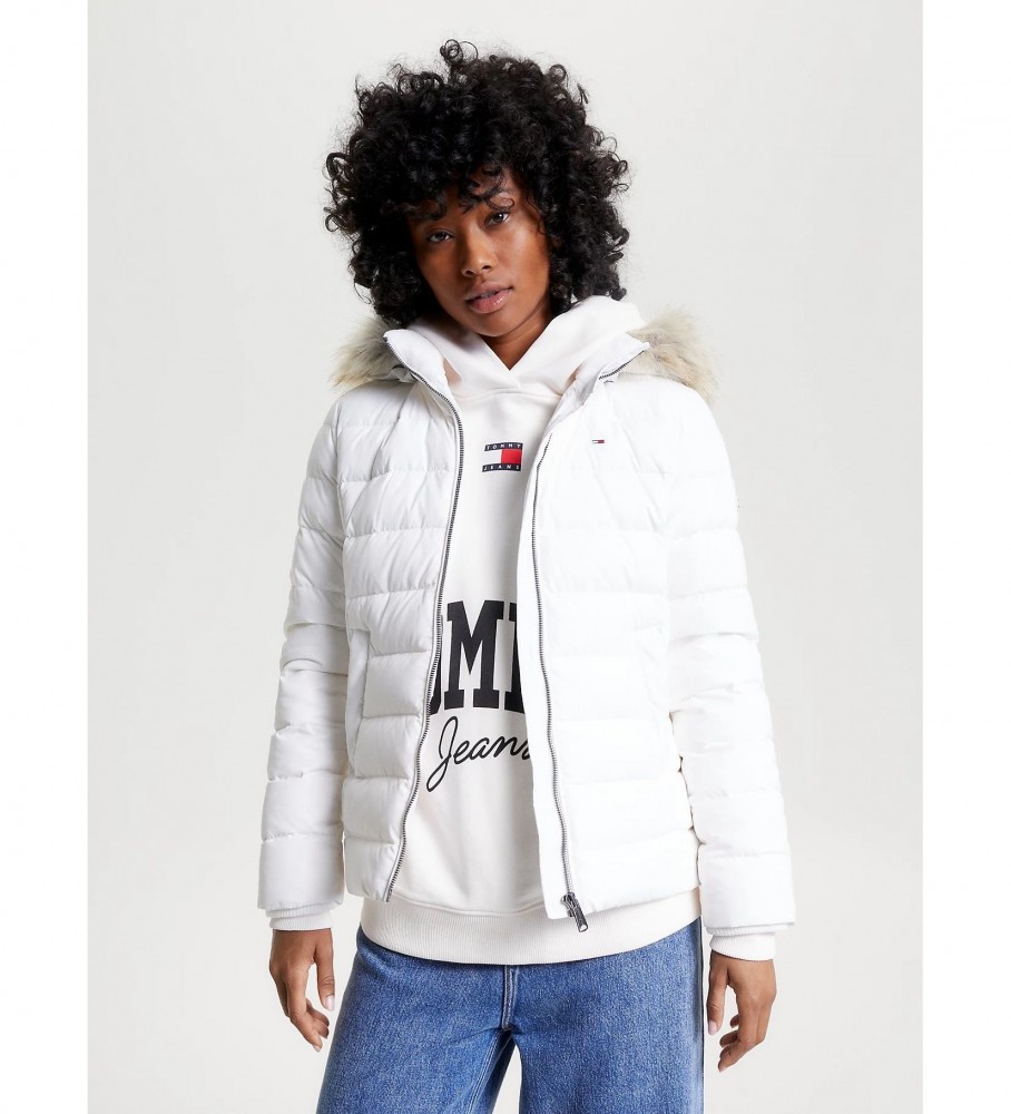 Jaqueta Tommy Jeans Essential Slim Fit com Capuz, Branca