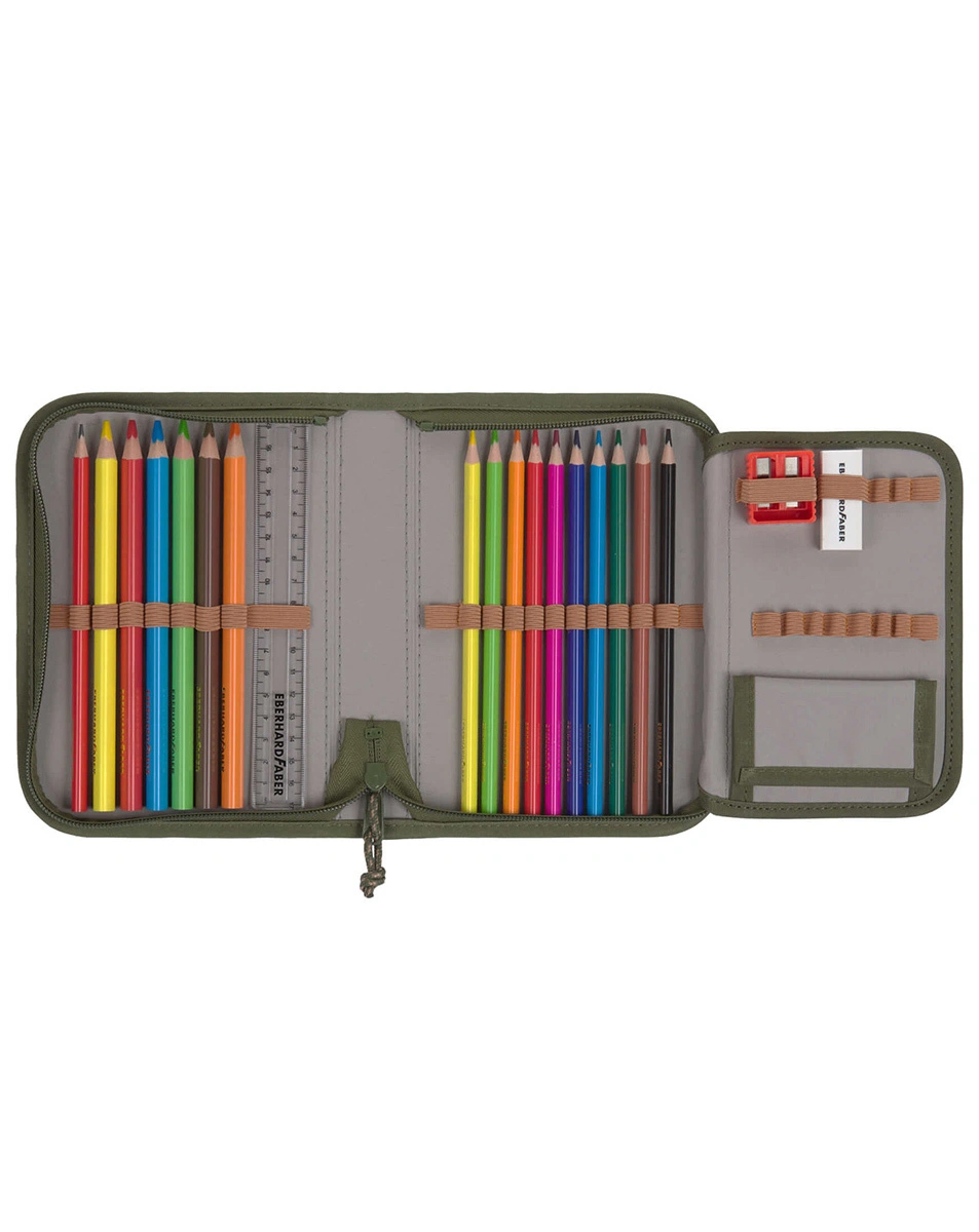 Schulranzen-Set UNIQUE (30x25x40) 9-teilig in olive