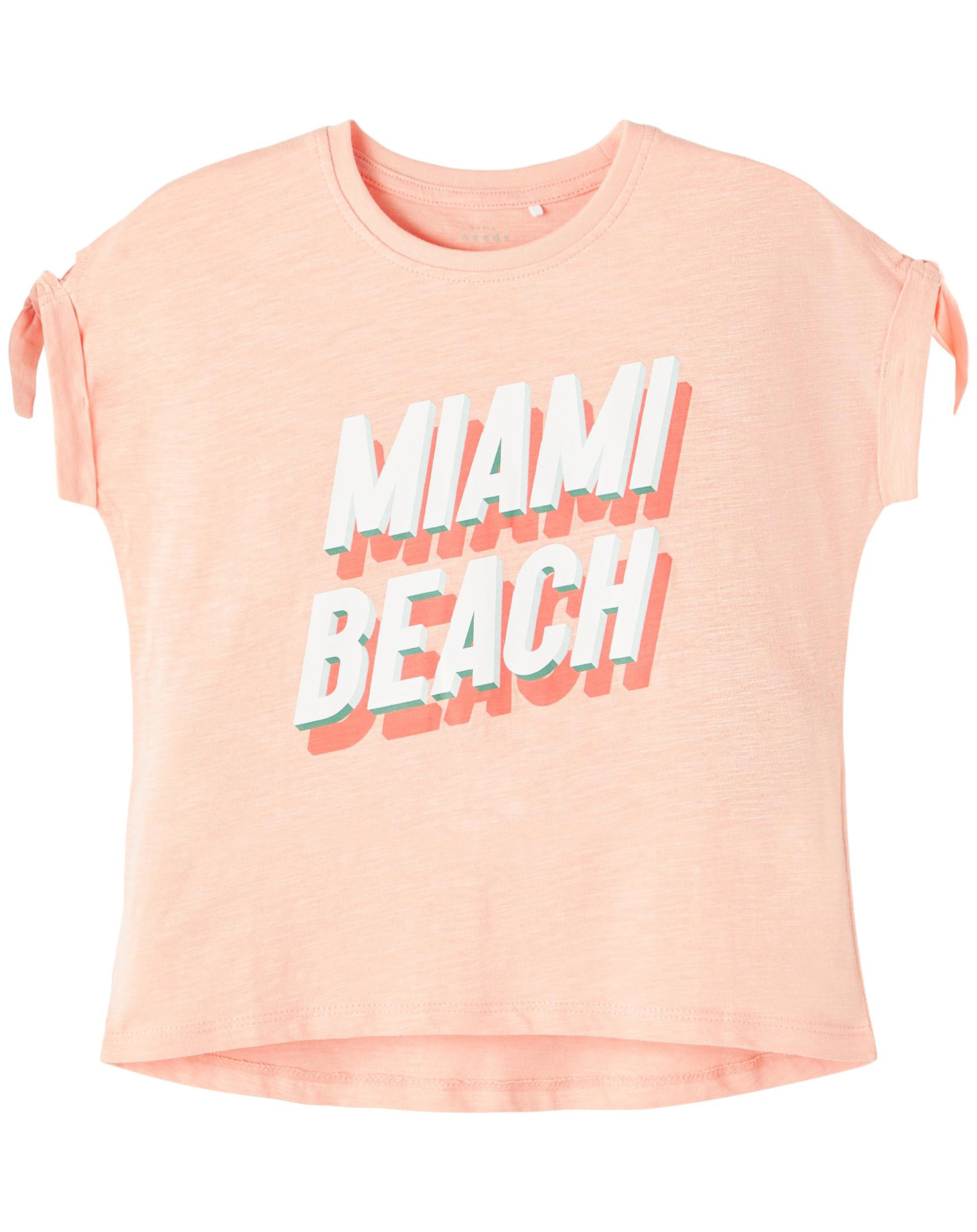 T-Shirt NKFVEET MIAMI BEACH in apricot blush