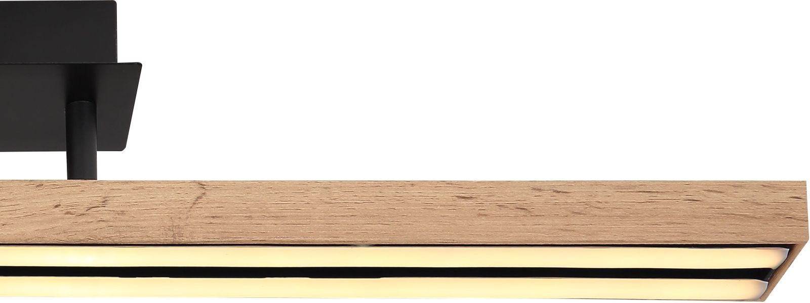 LED-Deckenleuchte - schwarz-Holzoptik - 81 cm