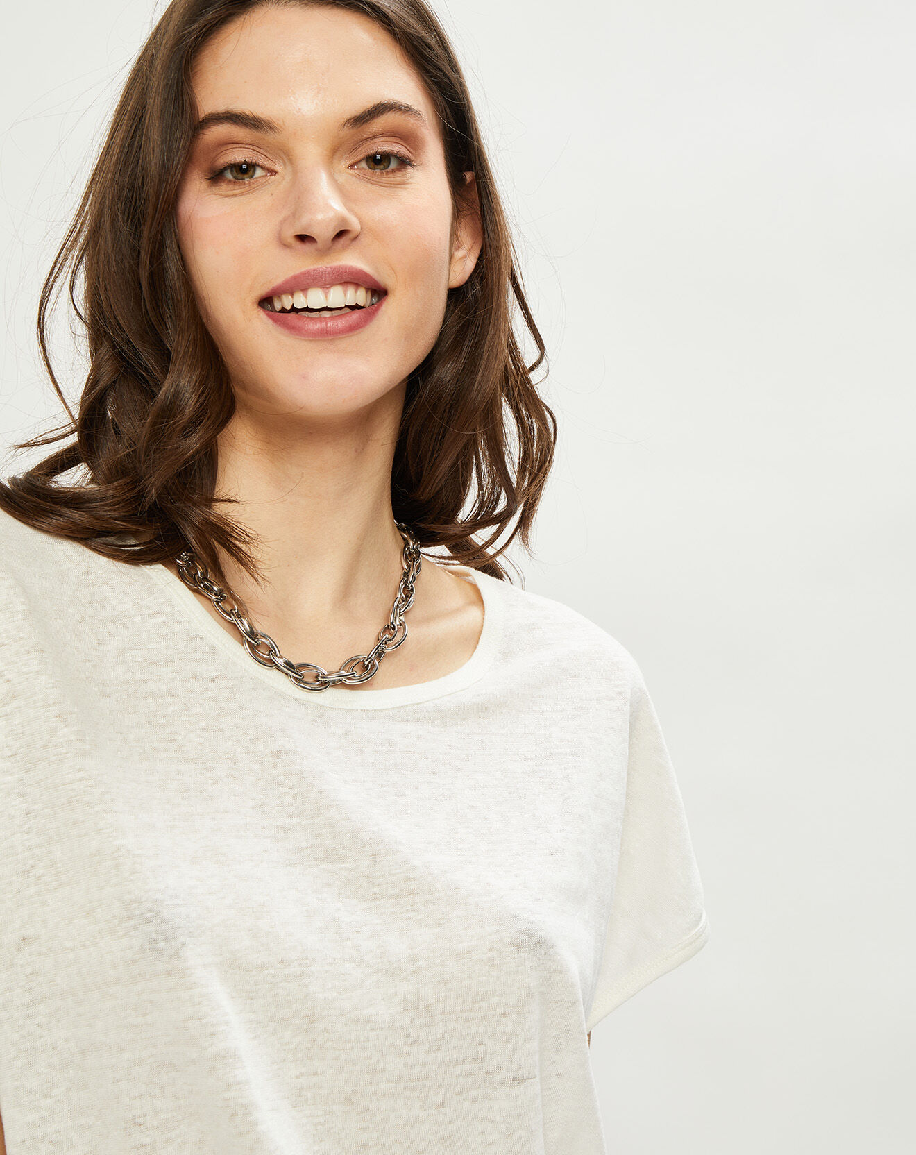 Harris Wilson T-Shirt 100% Lin Rose écru