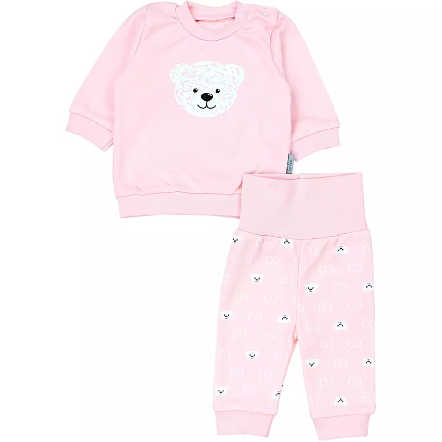 TupTam Baby Mädchen Langarmshirt Babyhose Outfit 2teilig rosaweiß