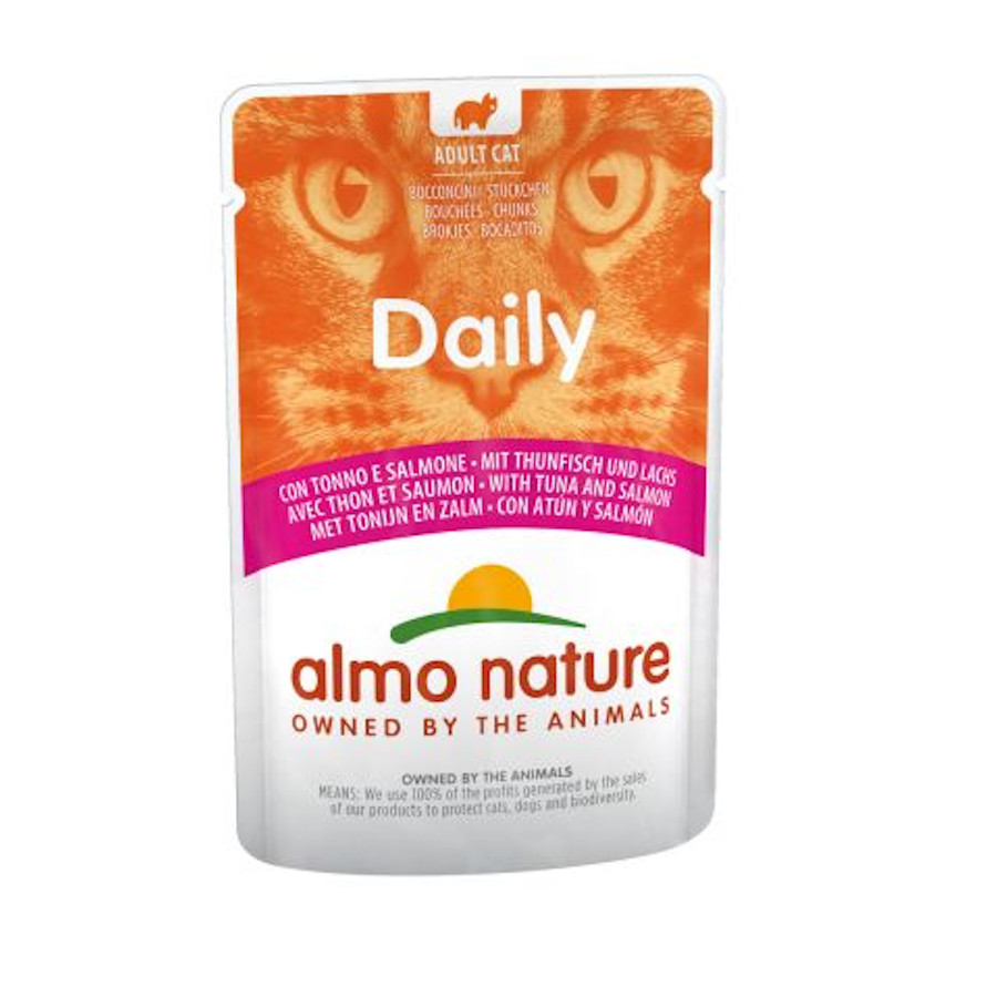 Almo Nature Adulto Diário Atum e Salmão 70g para gatos