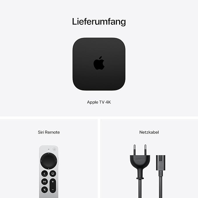 TV 4K Wi-Fi (2022 / 3. Gen.) mit 128GB Speicherplatz (MN893FD/A) - Schwarz / Silber