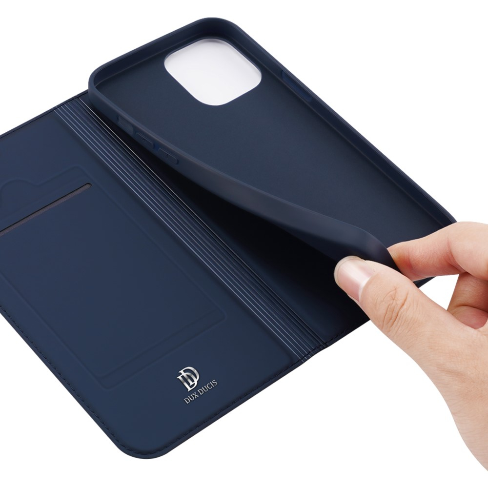 iPhone 13 Flip Wallet Cover Leder Tasche - Dunkelblau