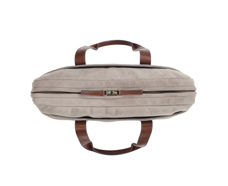 Cartable en velours taupe - HARWINTON