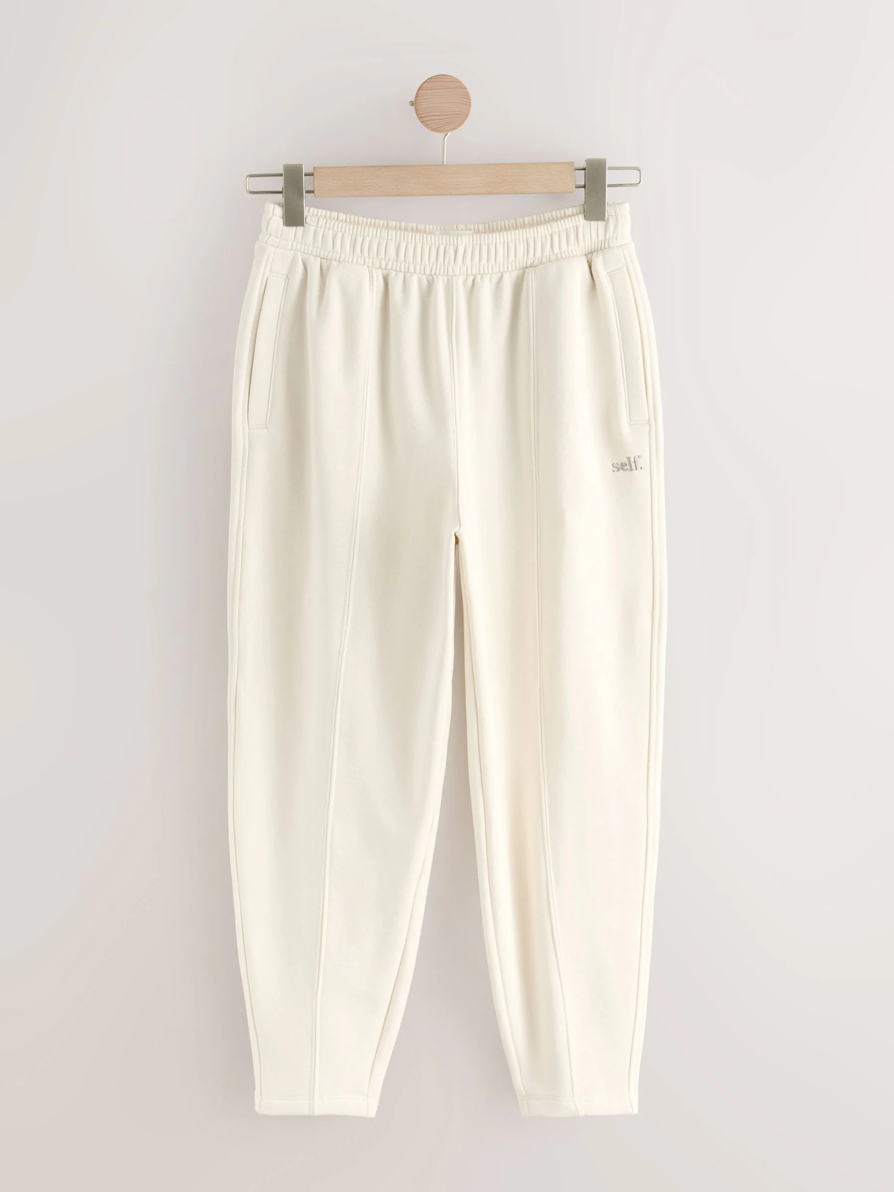 Ecru - self. Barrel Leg Joggers