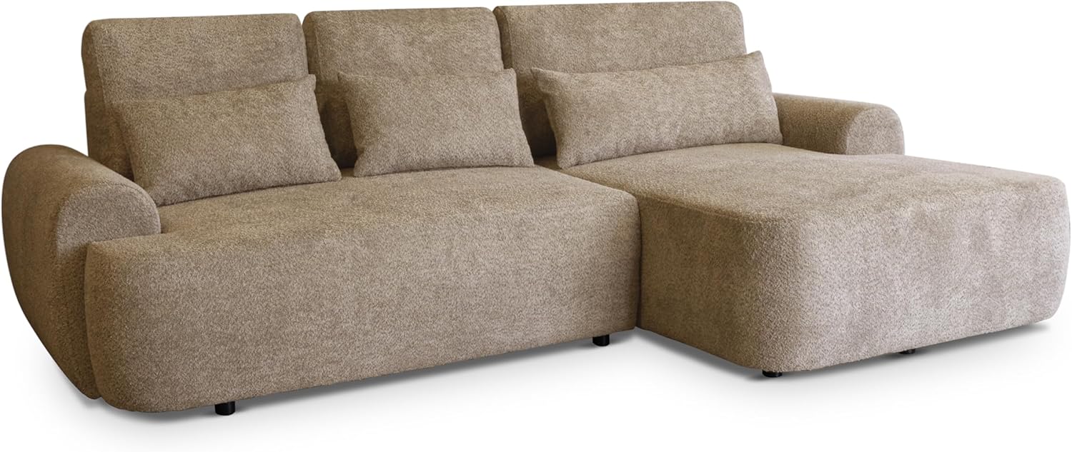 Robin Inspire Ecksofa Mit Schlaffunktion Bettkasten L Form Sofa Eckcouch Schlafcouch Freistehend Rechts Aldo Beige 266 x 160 x 87 cm