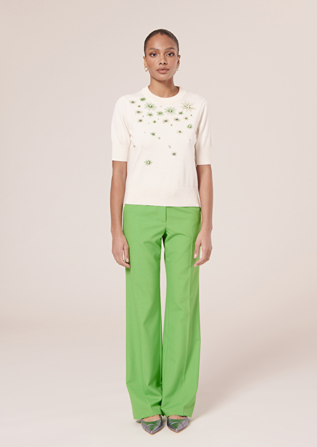 Pull Pablitoécru en laine et coton