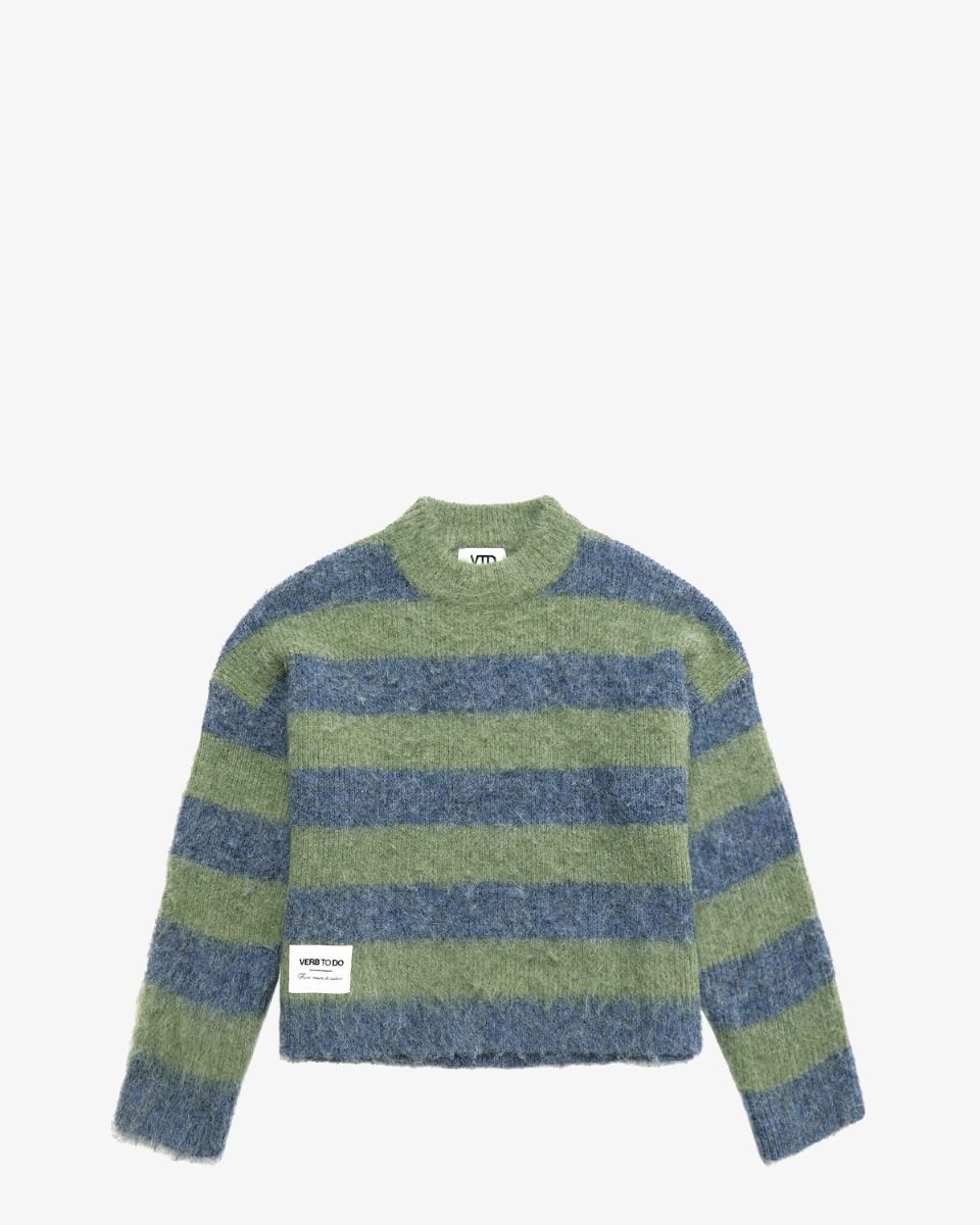 VTD Boxy Sweater Groen/Blauw Damessweater