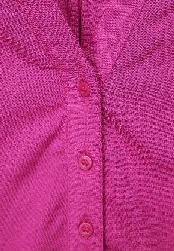 Basic Bluse in Unifarbe - bright cozy pink
