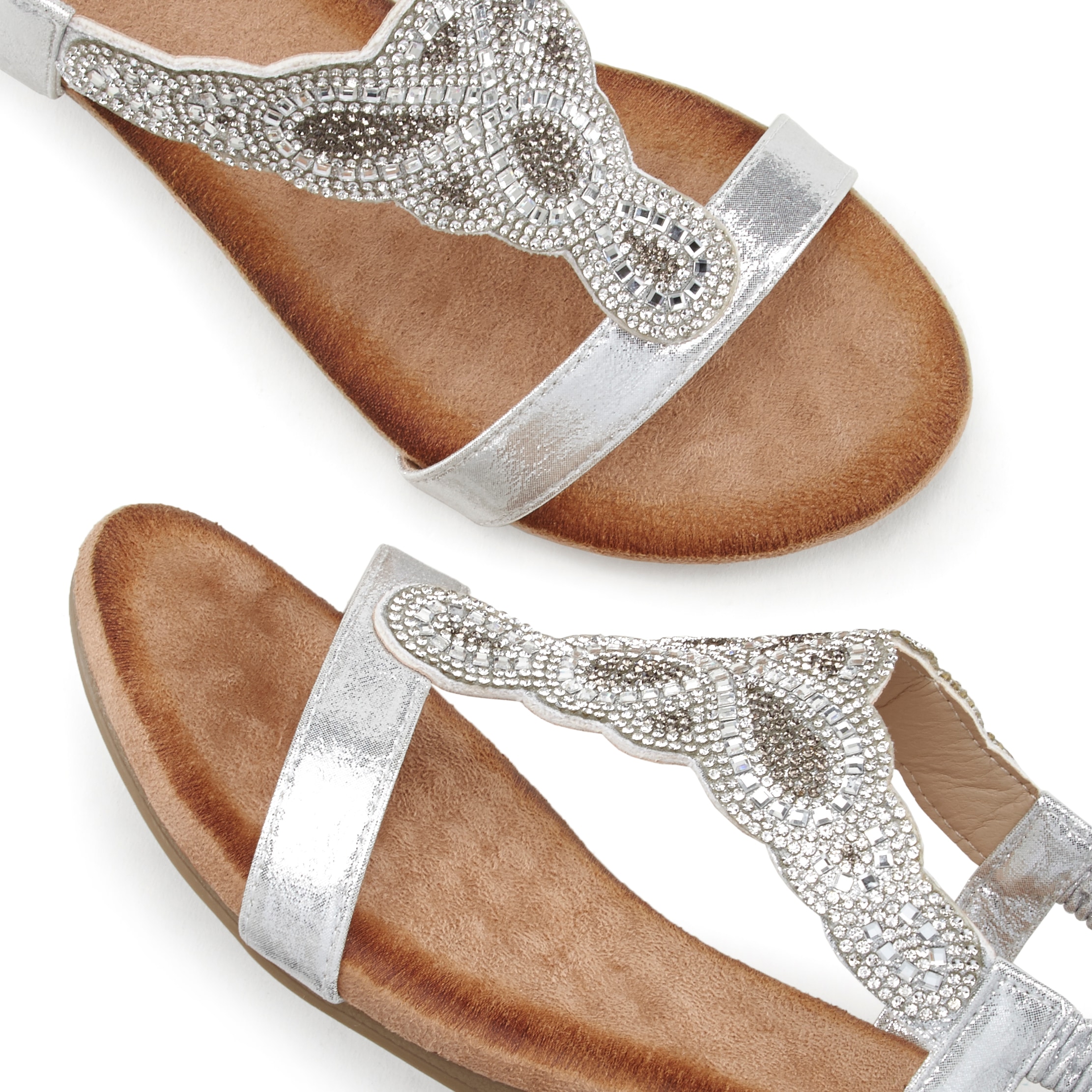LASCANA Sandalette »Sommerschuh«  Sandale, Sommerschuh mit leichtem Keilabsatz und Glitzer-Steinchen