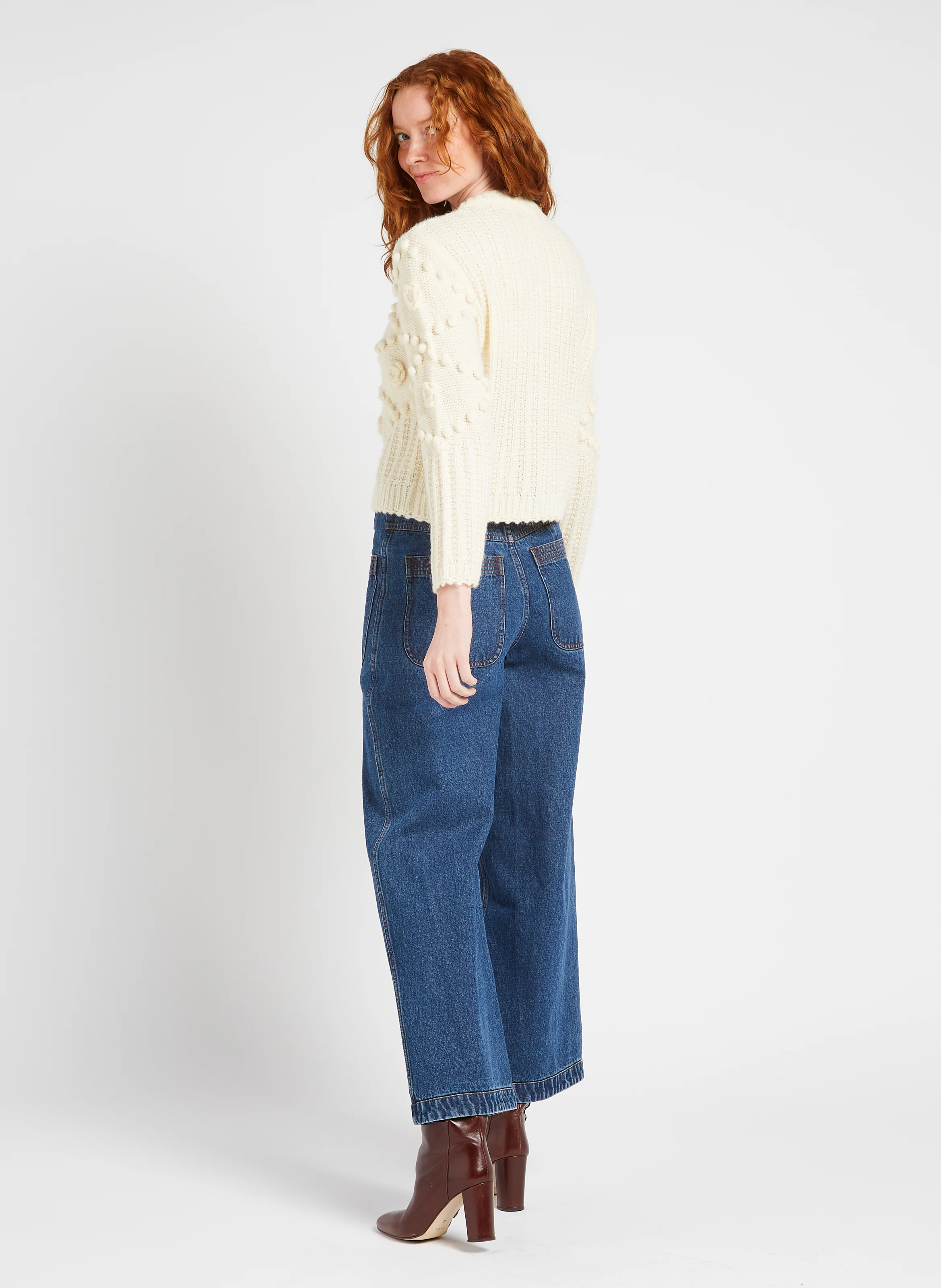 SANDY - Cardigan col rond | Beige
